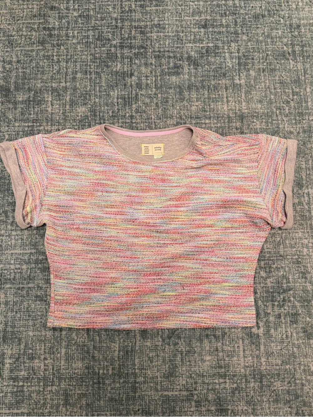 Anthropologie Pastel Multicolor Knit Crop Top